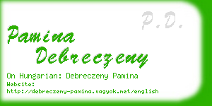 pamina debreczeny business card